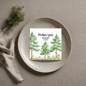 Woodland schattige dieren vos wild een baby shower servet