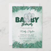 Woodland Schattige Elephand Baby shower Kaart (Voorkant)