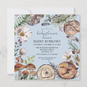 Woodland Schattige Forest Animals BoyBaby Shower Kaart