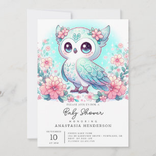 Woodland Schattige Owl Baby shower Kaart