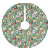 Woodland Schattige Santa Animals Green Kerstboom Rok (Voorkant)