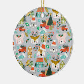 Woodland Schattige Santa Animals Grey Keramisch Ornament (Links)