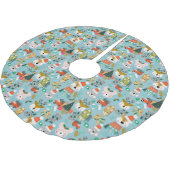 Woodland Schattige Santa Animals Kerstboom Rok (Gekanteld)