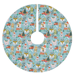 Woodland Schattige Santa Animals Kerstboom Rok