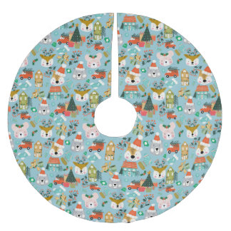 Woodland Schattige Santa Animals Kerstboom Rok