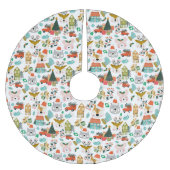 Woodland Schattige Santa Animals White Kerstboom Rok (Voorkant)