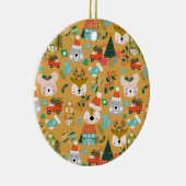 Woodland Schattige Santa Animals Yellow Keramisch Ornament (Rechts)