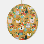 Woodland Schattige Santa Animals Yellow Keramisch Ornament (Links)
