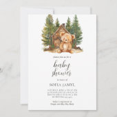 Woodland Schattige Teddy Bear Baby shower Kaart (Voorkant)