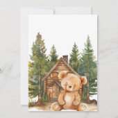 Woodland Schattige Teddy Bear Baby shower Kaart (Achterkant)