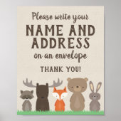 Woodland schrijft Jouw naam en Adres op Envelope Poster (Voorkant)
