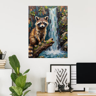 Woodland Serenity: wasbeer voor de Herfsten Poster