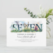 Woodland Seven - 7e verjaardag uitnodiging (Staand voorkant)