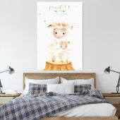 Woodland Sheep Animal Soft Baby Mom Canvas Afdruk (Insitu (Slaapkamer))