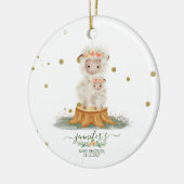Woodland Sheep christmas baby shower Keramisch Ornament (Links)