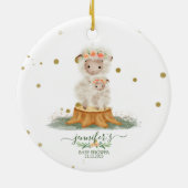 Woodland Sheep christmas baby shower Keramisch Ornament (Achterkant)