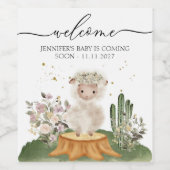 Woodland Sheep Mom to be Wijn Etiket (Enkel label)