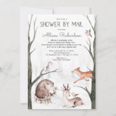 Woodland shower per post bos vrienden baby shower kaart (Voorkant)