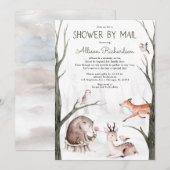 Woodland shower per post bos vrienden baby shower kaart (Voorkant / Achterkant)