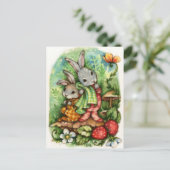 Woodland Siblings - Cute Animal Art Briefkaart (Staand voorkant)