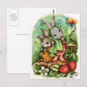 Woodland Siblings - Cute Animal Art Briefkaart (Voorkant / Achterkant)