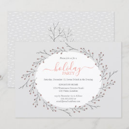 Woodland Simple Wreath Holiday Party Kaart