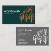 Woodland - Sinaasappel op donker Blauwgroen groen Visitekaartje (Voorkant / Achterkant)