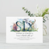 Woodland Six - 6e verjaardag uitnodiging (Staand voorkant)