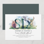 Woodland Six - 6e verjaardag uitnodiging (Voorkant / Achterkant)