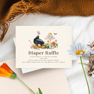 Woodland Skunk Girl Baby shower Diaper Raffle Informatiekaartje