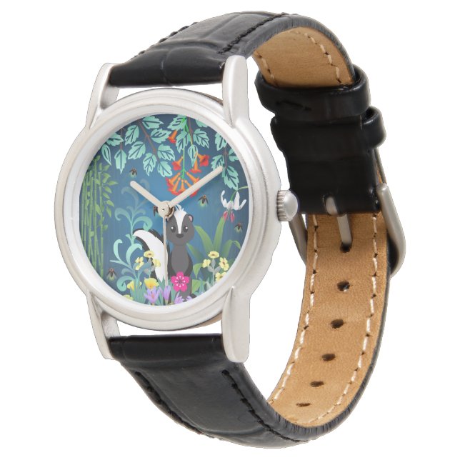 Woodland Skunk Horloge (Gekanteld)