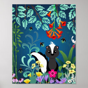 Woodland Skunk Poster