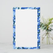 Woodland Sky Blue Camouflage Briefpapier (Staand voorkant)