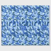 Woodland Sky Blue Camouflage Cadeaupapier (Vlak)
