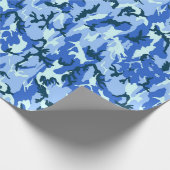 Woodland Sky Blue Camouflage Cadeaupapier (Hoek)