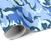 Woodland Sky Blue Camouflage Cadeaupapier (Rol Hoek)