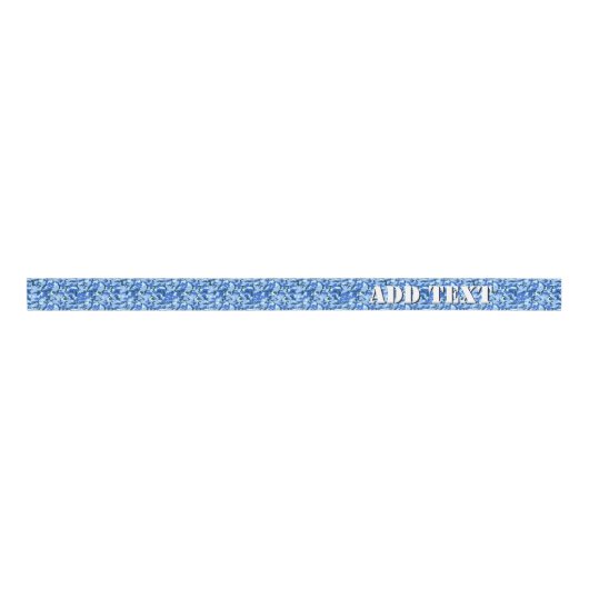 Woodland Sky Blue Camouflage Grosgrain Lint (Voorkant)