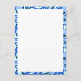 Woodland Sky Blue camouflage met wit Briefkaart