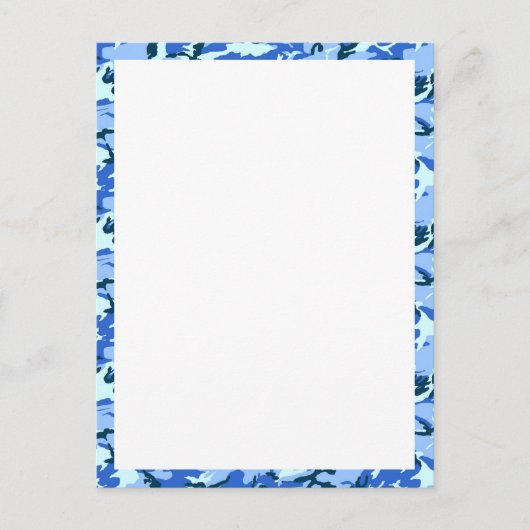 Woodland Sky Blue camouflage met wit Briefkaart (Voorkant)