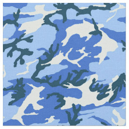 Woodland Sky Blue Camouflage Stof