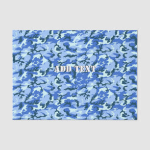 Woodland Sky Blue Camouflage Tissuepapier
