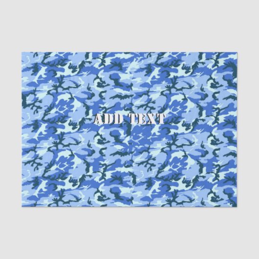 Woodland Sky Blue Camouflage Tissuepapier (Voorkant)
