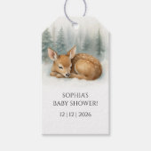 Woodland Sleeping Baby Deer Winter Baby Shower Cadeaulabel (Voorkant)