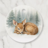 Woodland Sleeping Baby Deer Winter Thank You Bedankjes Labels (Voorkant)