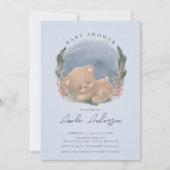 Woodland Sleeping Beer Baby shower Invitation Kaart (Voorkant)