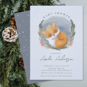 Woodland Sleeping Fox Baby shower Invitation Kaart