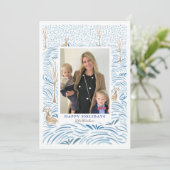 Woodland Snowfall Holiday Feestdagenkaart (Staand voorkant)