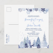 Woodland Snowflakes Winter Weddenschap Briefkaart (Voorkant / Achterkant)
