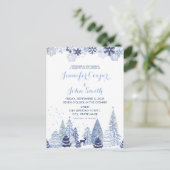 Woodland Snowflakes Winter Weddenschap Briefkaart (Staand voorkant)