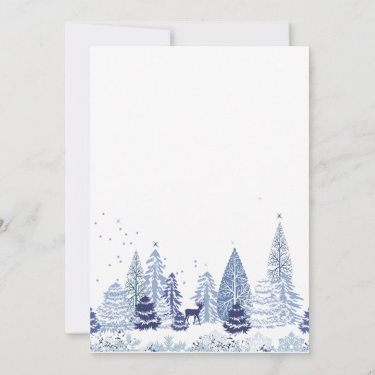 Woodland Snowflakes Winter Weddenschap Kaart (Achterkant)
